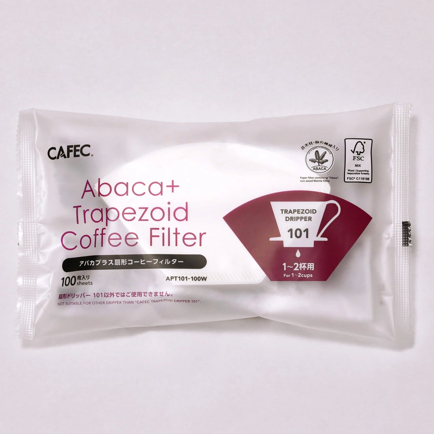 アバカプラス扇形コーヒーフィルター（１〜２杯用）　100枚入 SA-COC-004016