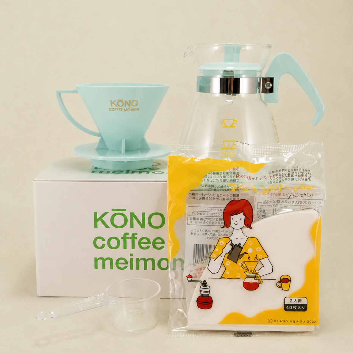 KONO式 コーノ 名門2人用ドリッパーセット限定カラー ミントブルー