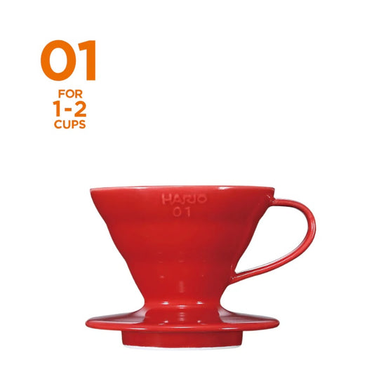 HARIO V60 セラミックドリッパー 01 レッド｜1〜2杯用・コーヒー ハンドドリップ 日本製